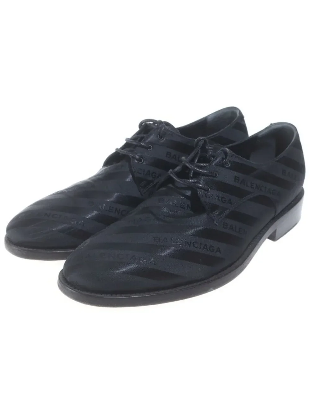 Balenciaga All Over Logo Lace-up Dress Derby Shoes Black